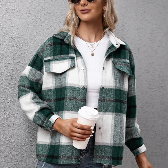 Plaid Long Sleeve Shirt Jacket - Picture 10 of 10